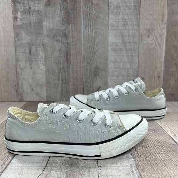 Converse Pre School Chuck Taylor All Star Lo Ox Trainers Shoes Gray Size 2 Youth - Picture 3 of 14